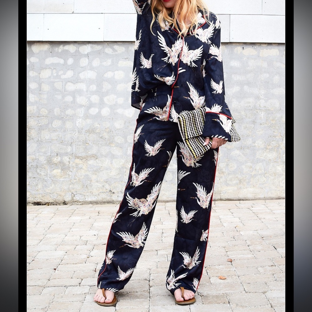 H&M Black and Red Pajama Pants Set